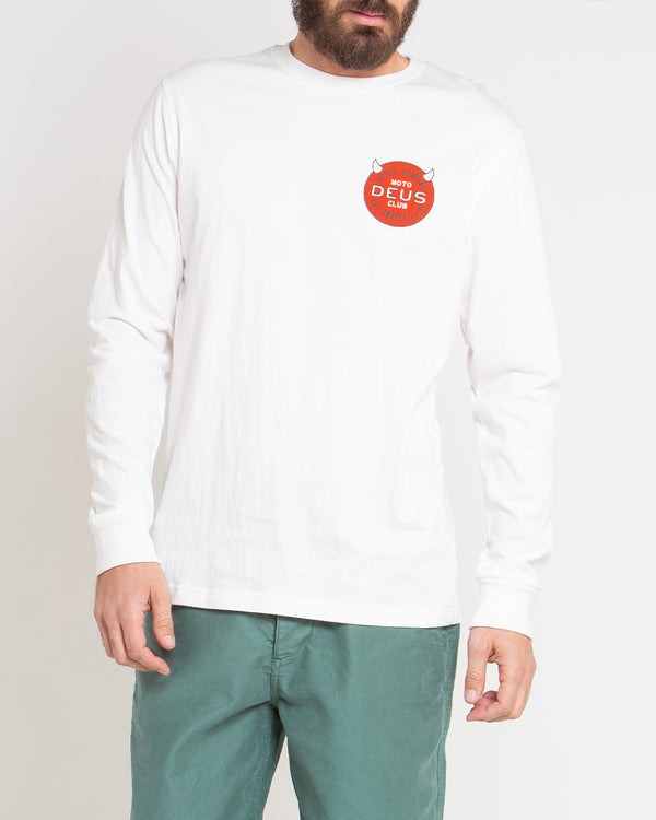 Riding Hot Long Sleeve Tee - Vintage White
