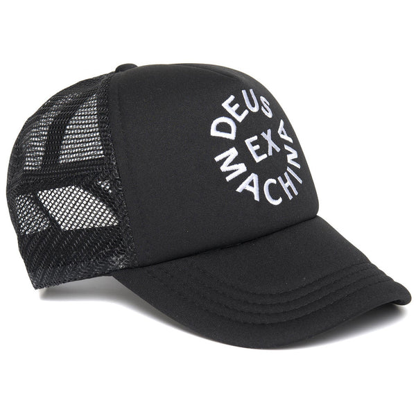 Circle Logo Trucker Hat - Black